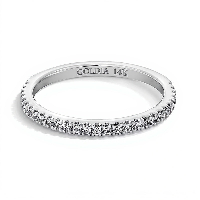 0.25 ct. Gesamtgewicht Ring mit Labordiamanten in 14K Weißgold (F/SI2)