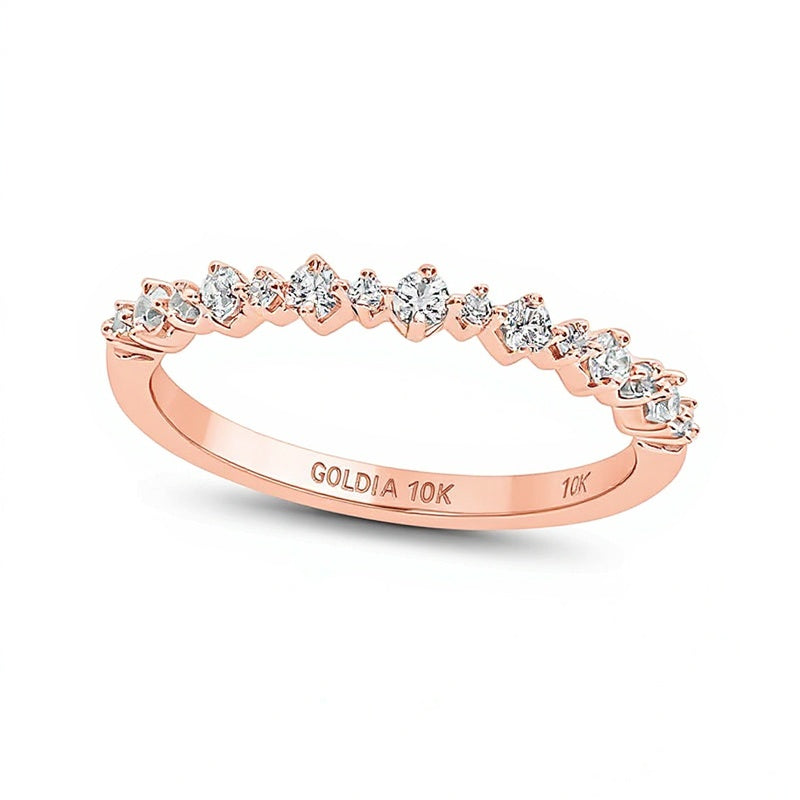 Memoire-Ring 0.25 ct. Gesamtgewicht mit Diamanten rund in 10K Roségold
