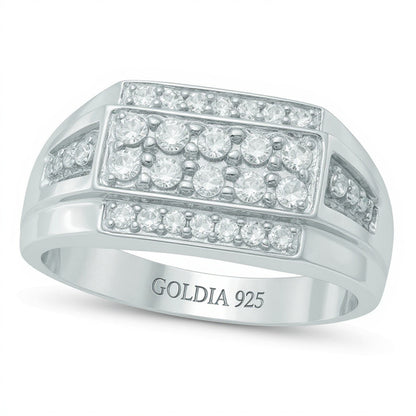 Diamant-Ring 0.75 CT. Gesamtgewicht in rhodiniertem Sterlingsilber