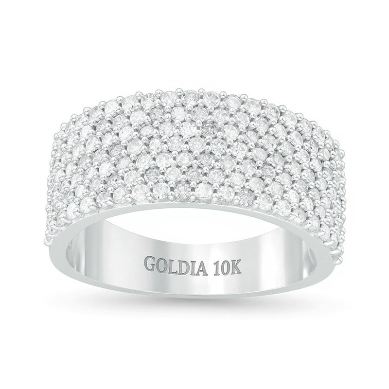1.0 ct. Gesamtgewicht mehrreihiger Diamant-Ring in 10K Weißgold