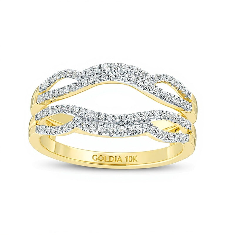 0.25 ct. Gesamtgewicht Diamant Wavy Enhancer Ring in 10K Gelbgold