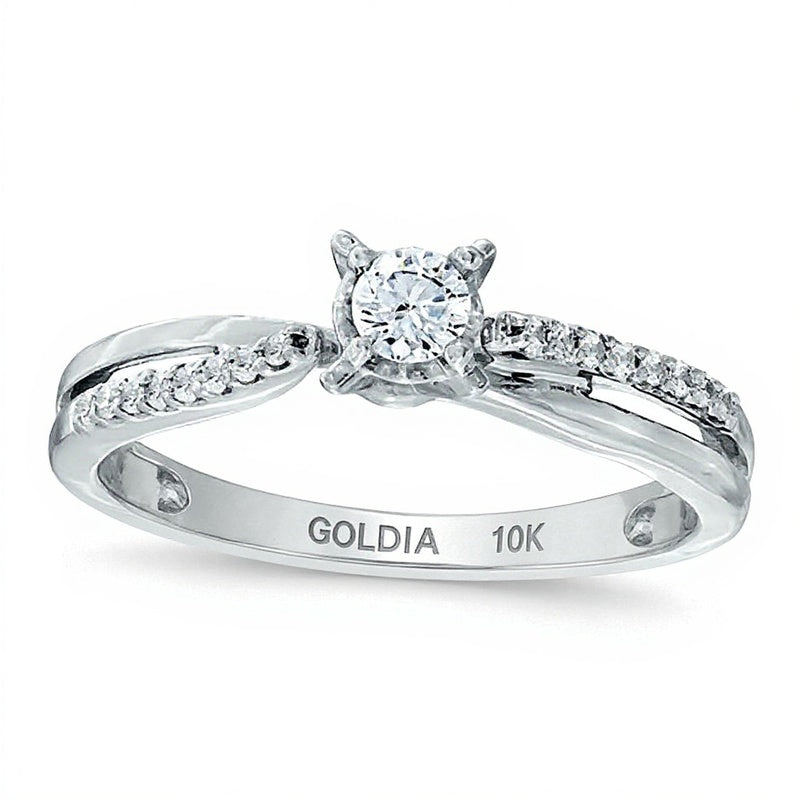 0,25 ct. Gesamtgewicht Diamant Crisscross Freundschaftsring in 10K Weißgold