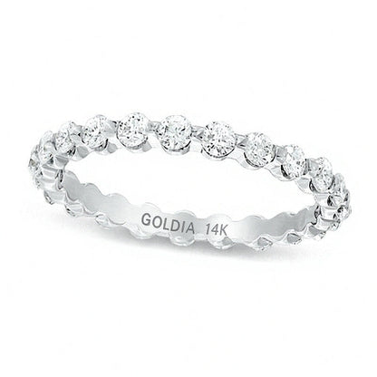0,75 ct. Gesamtgewicht Diamant-Memoire-Ring in 14K Weißgold