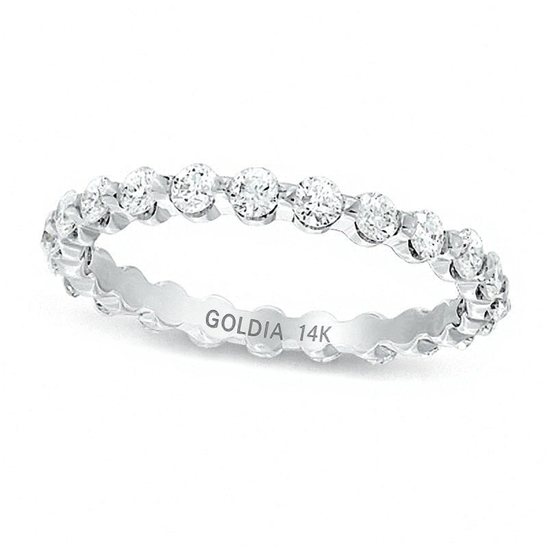 0,75 ct. Gesamtgewicht Diamant-Memoire-Ring in 14K Weißgold