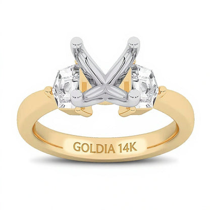 0,63 ct. Gesamtgewicht Labordiamant Ring-Rohling in 14K Gelbgold (F/VS2)