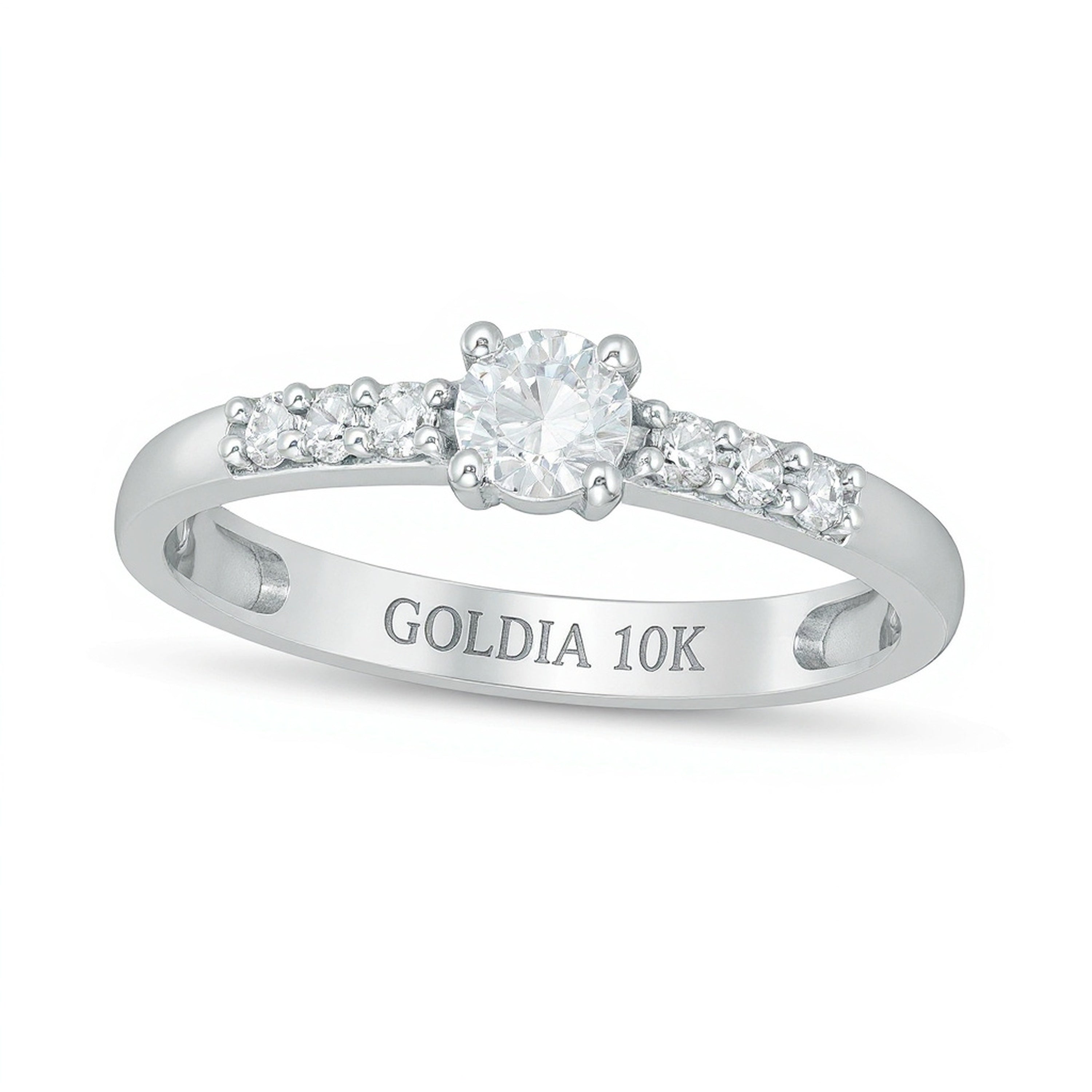 0.33 ct. Gesamtgewicht Diamant-Verlobungsring in 10K Weißgold