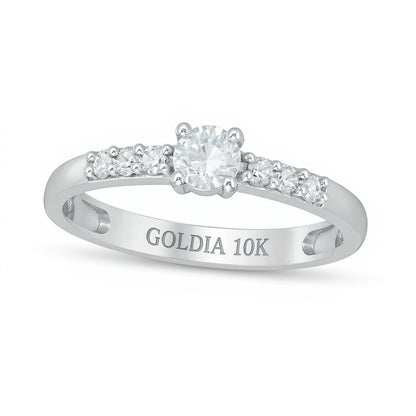 0.33 ct. Gesamtgewicht Diamant-Verlobungsring in 10K Weißgold