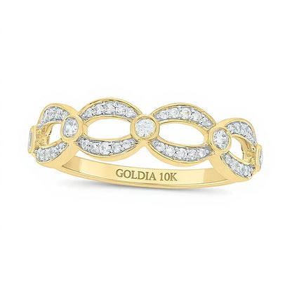 0.25 ct. Gesamtgewicht Diamant Stackable Ring mit offenem Kettenglied-Design in 10K Gelbgold