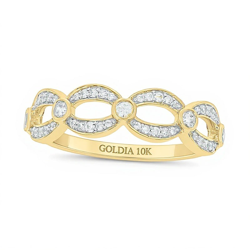 0.25 ct. Gesamtgewicht Diamant Stackable Ring mit offenem Kettenglied-Design in 10K Gelbgold
