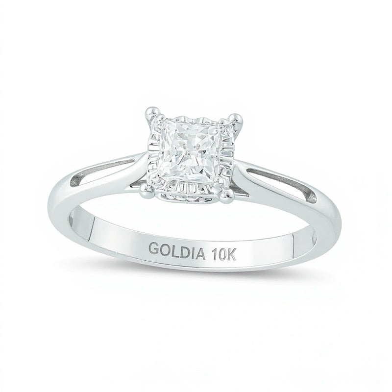 0.38 CT. Diamant-Solitär-Verlobungsring im Princess-Schliff in 10K Weißgold