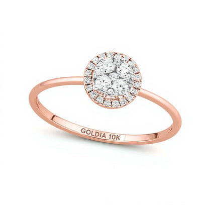 0.2 ct. Gesamtgewicht Komposit-Diamant Freundschaftsring in 10K Roségold