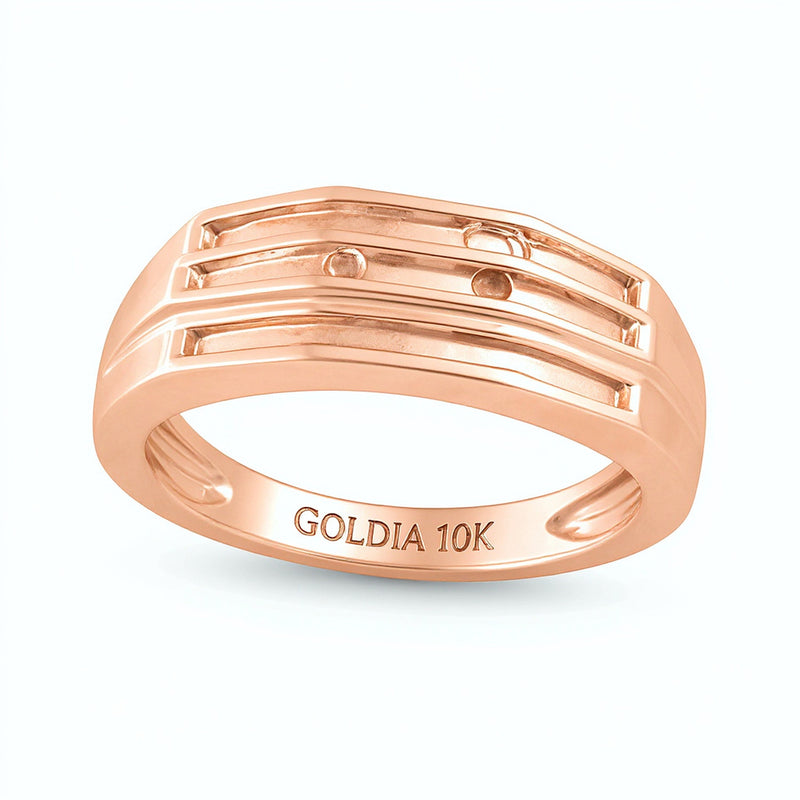 0,5 ct. Gesamtgewicht Diamant Ehering in 10K Roségold