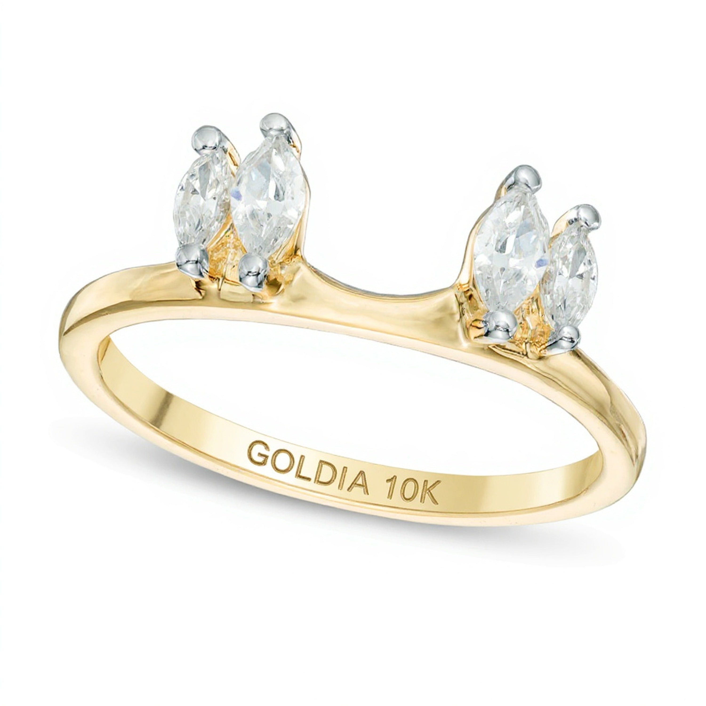 0,5 ct. Gesamtgewicht Marquise-Diamant Ring in 10K Gelbgold für Damen