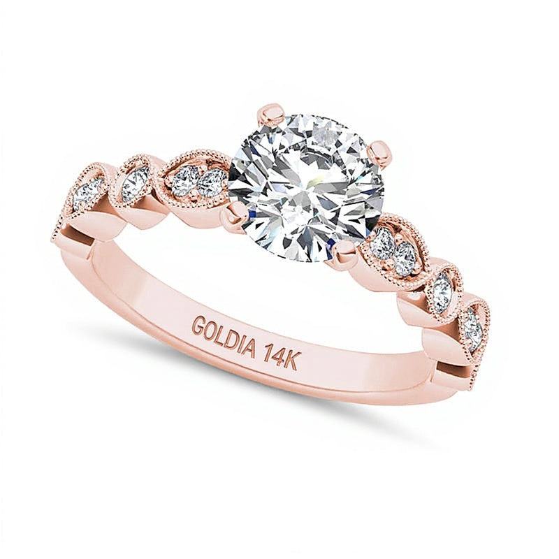 1.0 CT. TW Diamant Verlobungsring im Vintage-Stil in 14K Roségold