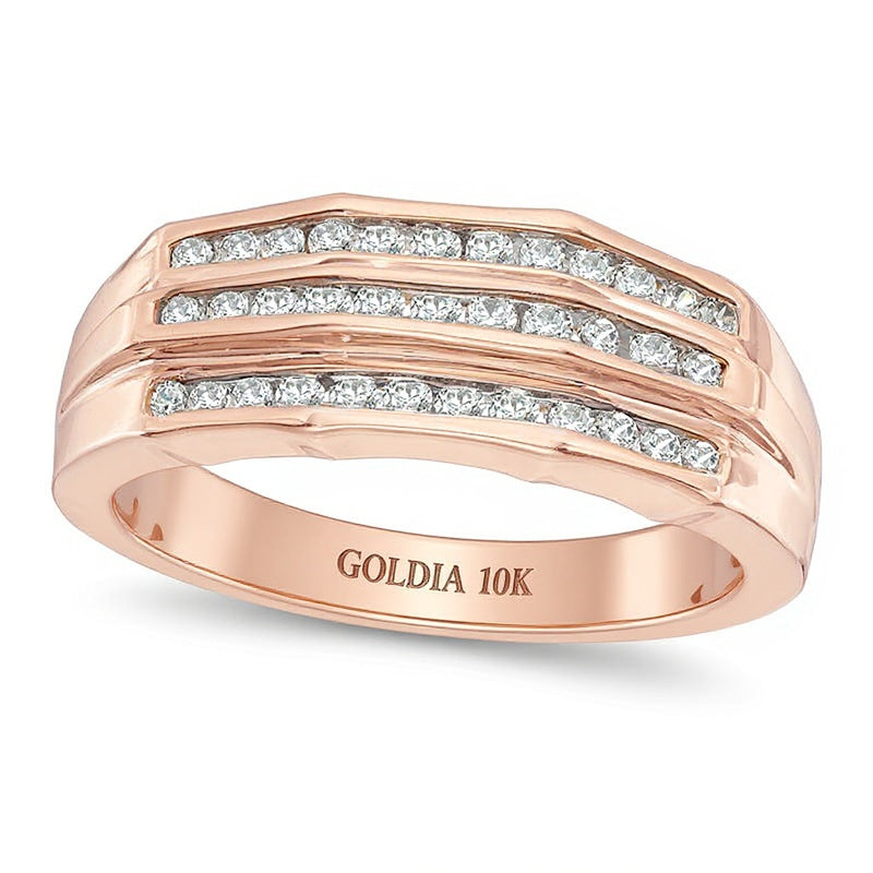 Ehering mit Diamanten 1.0 ct. Gesamtgewicht in 10K Roségold