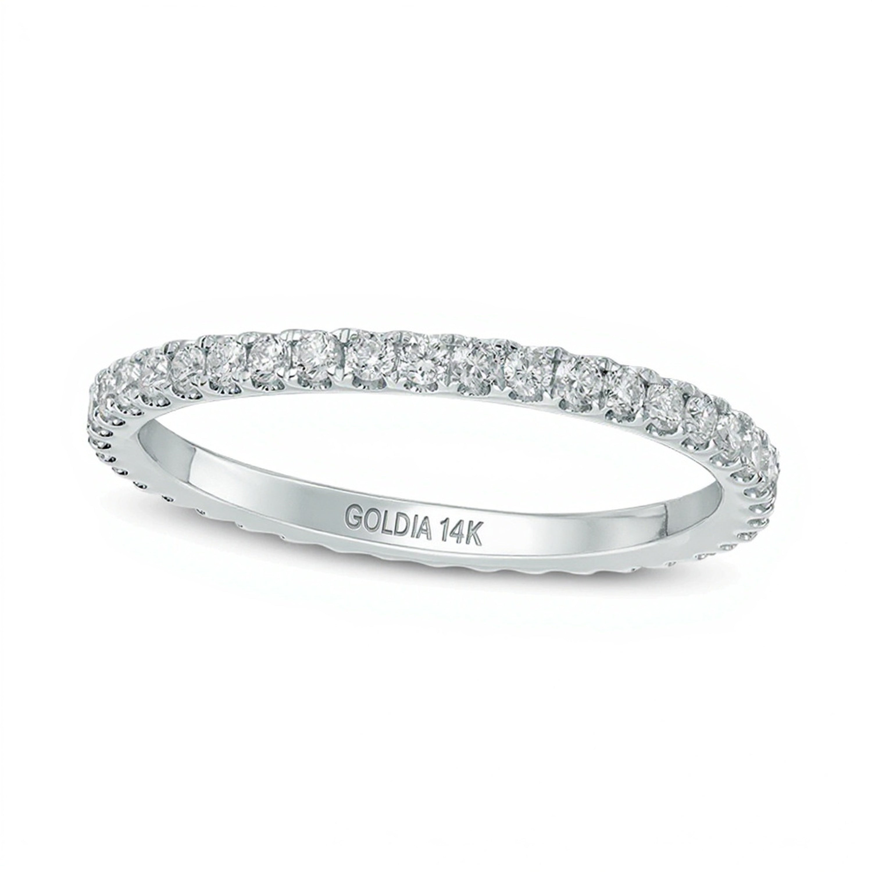 0.5 CT. Gesamtgewicht Diamant Memoire-Ring in 14K Weißgold