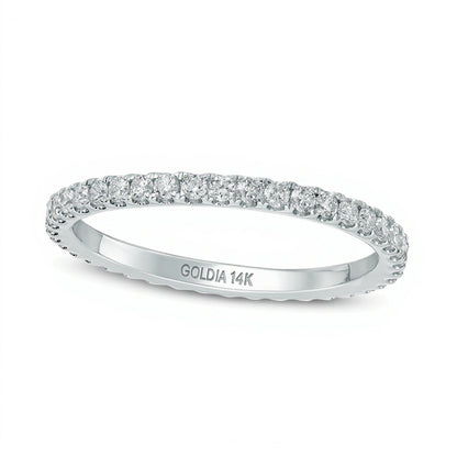 0.5 CT. Gesamtgewicht Diamant Memoire-Ring in 14K Weißgold