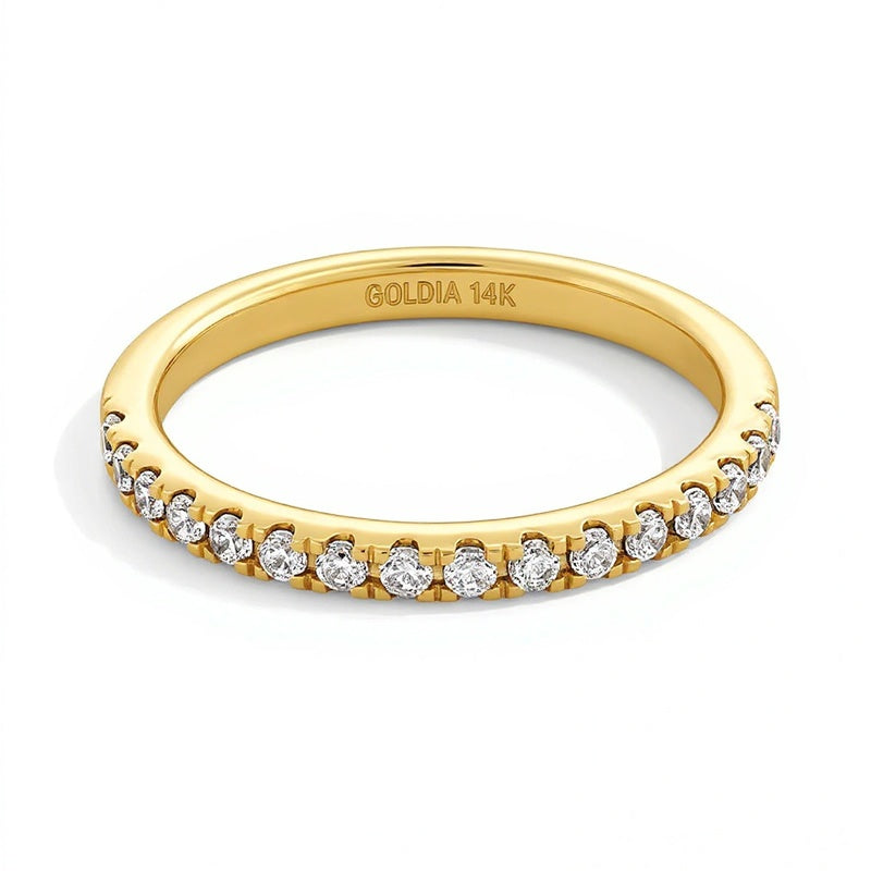 0.25 ct. Gesamtgewicht Labordiamant-Ring in 14K Gelbgold (F/SI2)