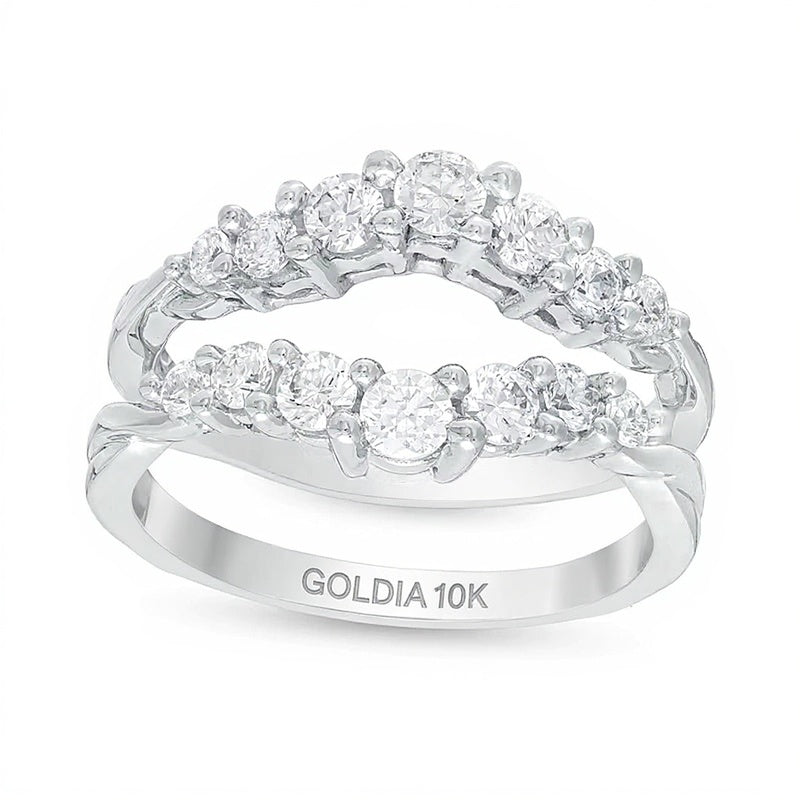 0.88 ct. Gesamtgewicht Diamant Solitär-Enhancer mit Kontur in 10K Weißgold