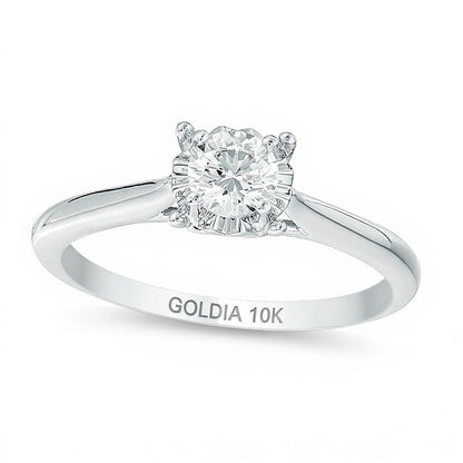 0.38 CT. Diamant Solitär Verlobungsring in 10K Weißgold