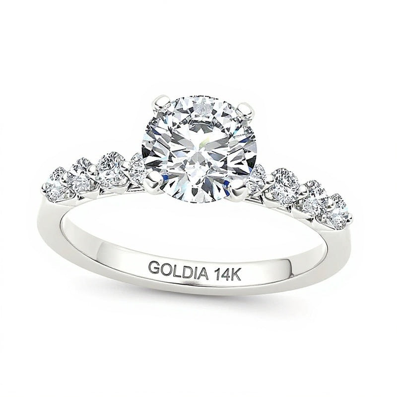 0,75 ct. Gesamtgewicht Diamant-Verlobungsring in 14K Weißgold