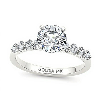0,75 ct. Gesamtgewicht Diamant-Verlobungsring in 14K Weißgold