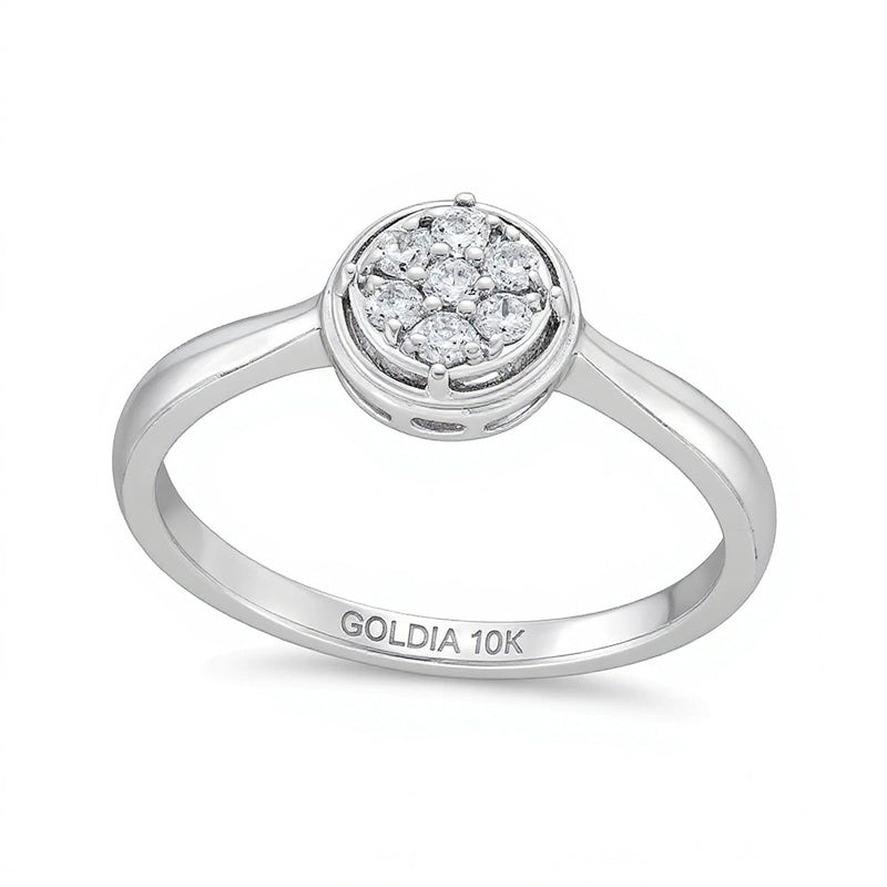 Fashion-Ring mit Diamanten 0,17 ct. Gesamtgewicht in 10K Weißgold