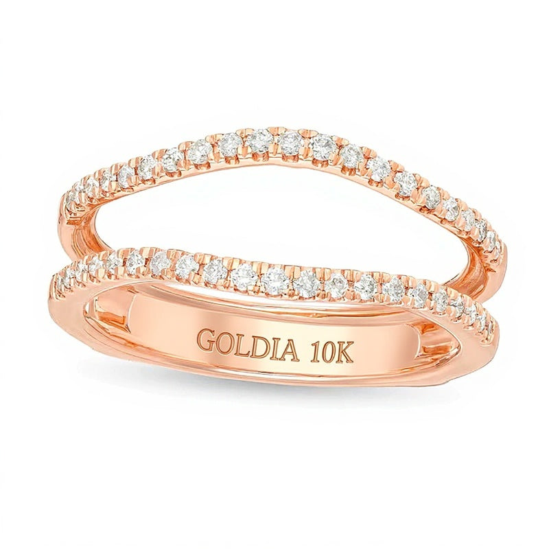 0,25 ct. Gesamtgewicht Diamant Solitär-Enhancer mit Konturen in 10K Roségold