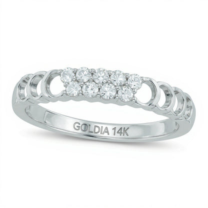 0.5 ct. Gesamtgewicht Diamant zweireihiger Ring in 14K Weißgold