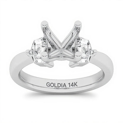 0.63 ct. Gesamtgewicht Labordiamant Semi-Mount in 14K Weißgold (F/VS2)
