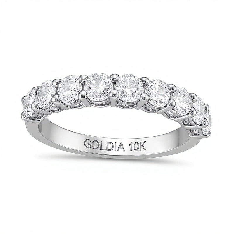 1,25 ct. Gesamtgewicht Diamant Ring mit neun Steinen in 10K Weißgold (I/I2)