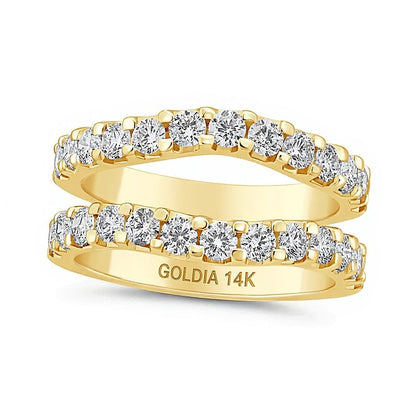 1.5 ct. Gesamtgewicht Labordiamant Solitär-Ring in 14K Gelbgold (F/VS2)