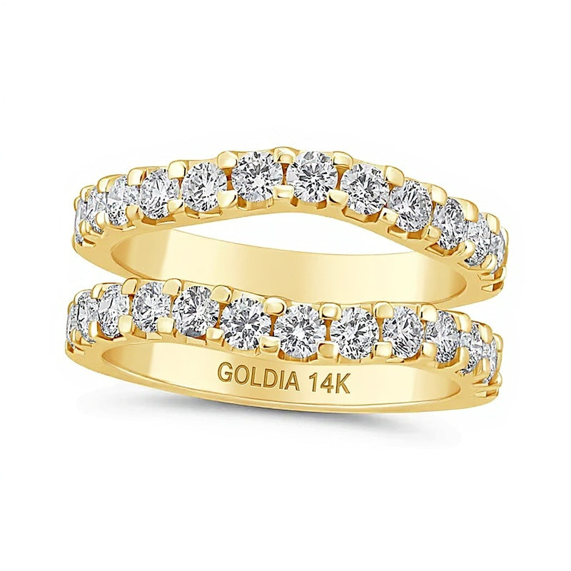 1.5 ct. Gesamtgewicht Labordiamant Solitär-Ring in 14K Gelbgold (F/VS2)