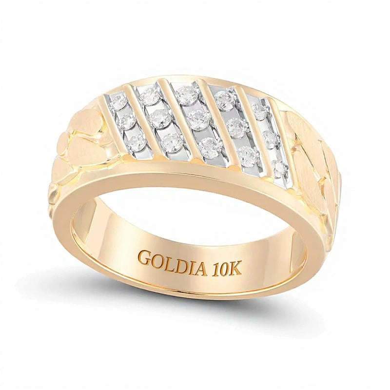 0,33 ct. Gesamtgewicht Diamant-Ring in 10K Gelbgold