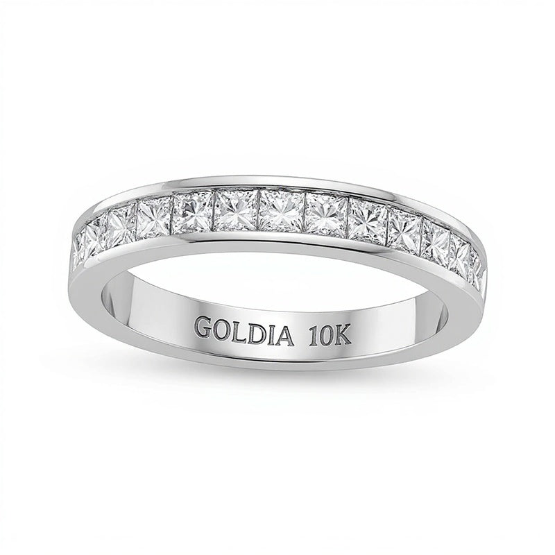 1.0 CT. TW Diamant-Memoire-Ring im Princess-Schliff in 10K Weißgold