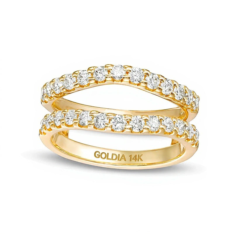 0.88 ct. Gesamtgewicht Diamant Solitär-Enhancer Ring in 14K Gelbgold