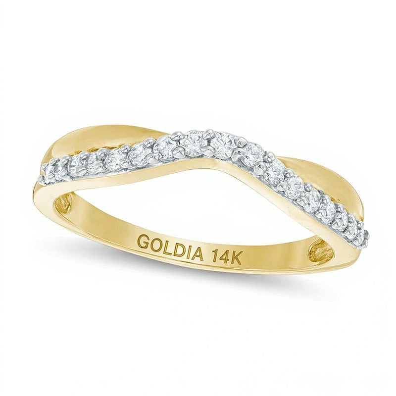 0.25 ct. Gesamtgewicht Diamant Twist Contour Ehering in 14K Gelbgold