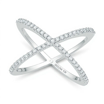 0.33 ct. Gesamtgewicht Diamant Fashion-Ring in 10K Weißgold
