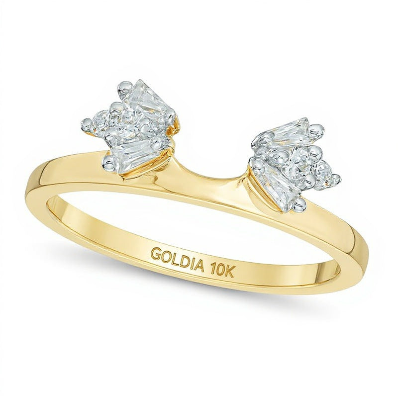 0.25 ct. Gesamtgewicht Ring mit Diamanten im Baguette- und Rundschliff in 10K Gelbgold für Damen