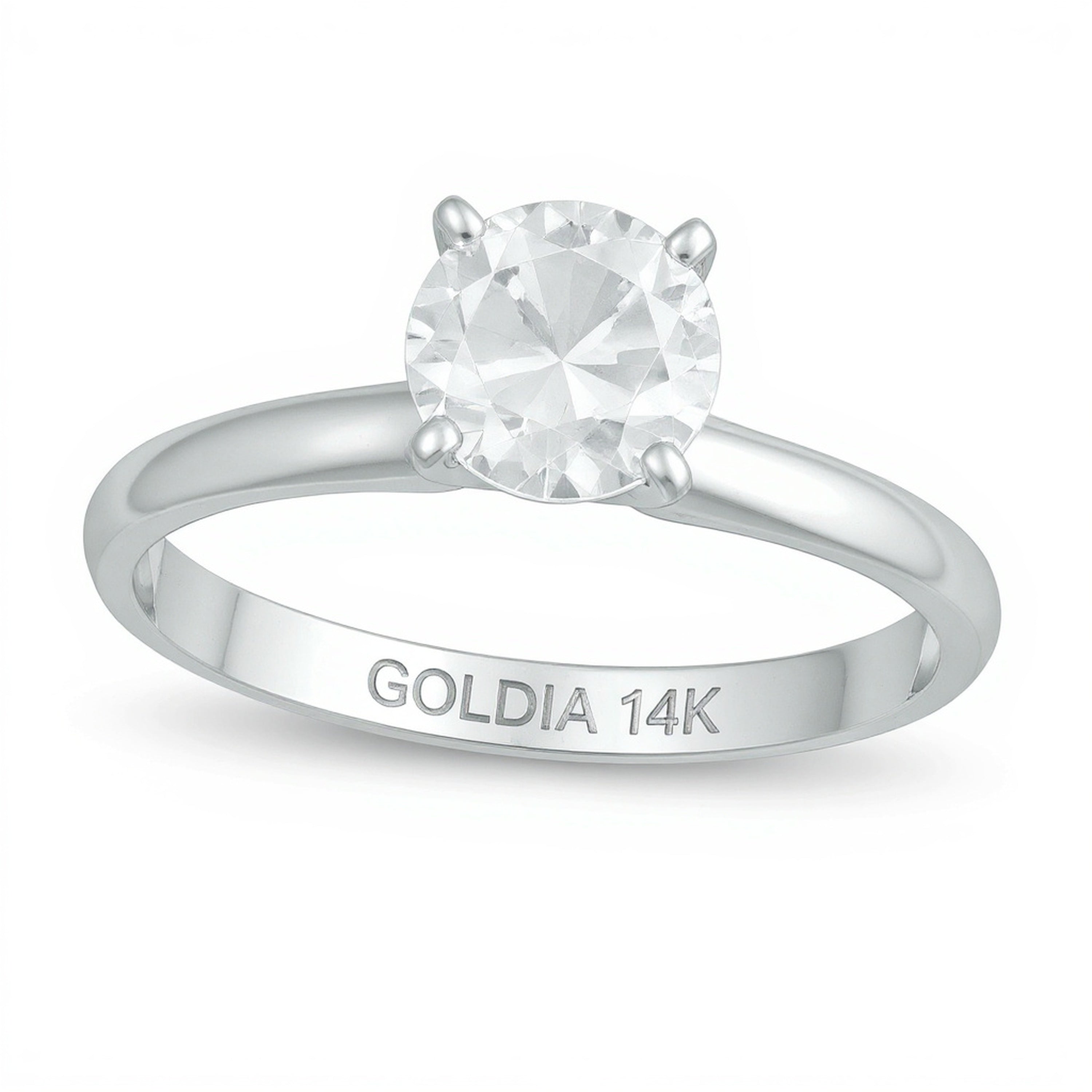 Diamant-Verlobungsring Solitär 1.5 CT. in 14K Weißgold (K/I3)