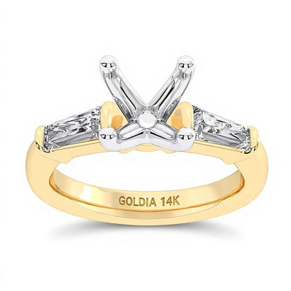 0,63 ct. Gesamtgewicht Ring mit sich verjüngenden Baguette-Labordiamanten in 14K Gelbgold (F/VS2)