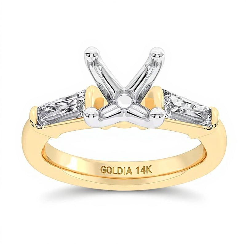 0,63 ct. Gesamtgewicht Ring mit sich verjüngenden Baguette-Labordiamanten in 14K Gelbgold (F/VS2)