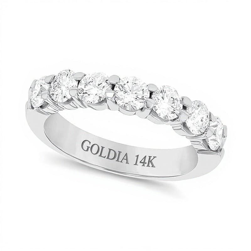 1.5 ct. Gesamtgewicht Diamant Memoire-Ring mit sieben Steinen in 14K Weißgold