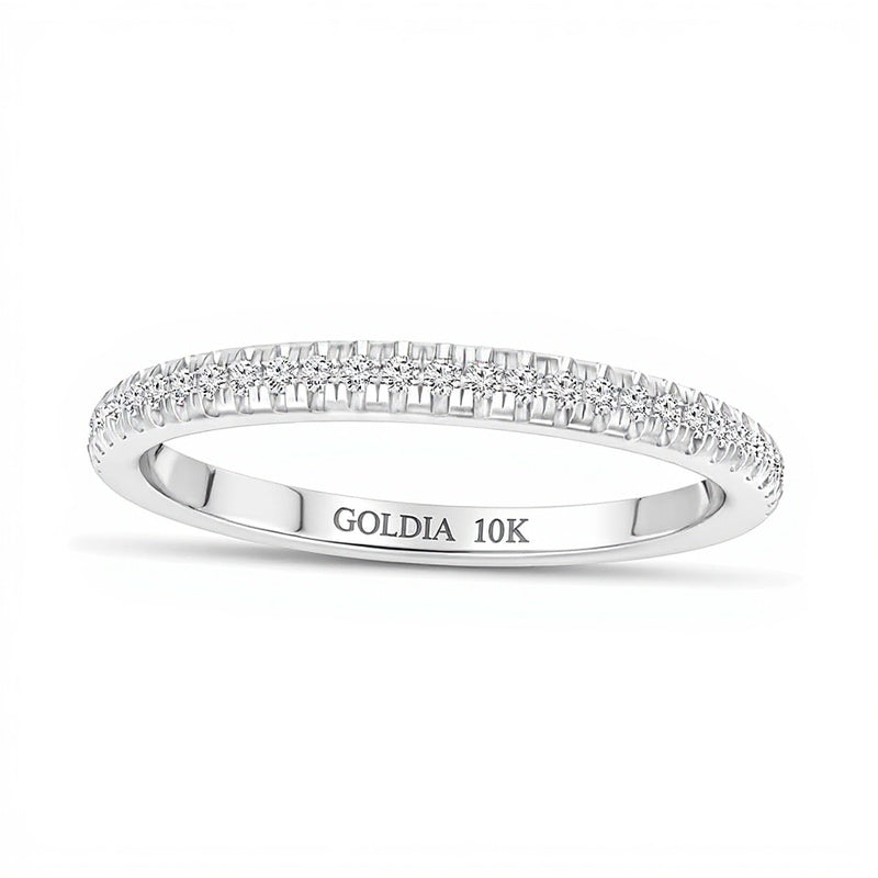 Memoire-Ring mit Diamanten 0.17 ct. Gesamtgewicht in 10K Weißgold