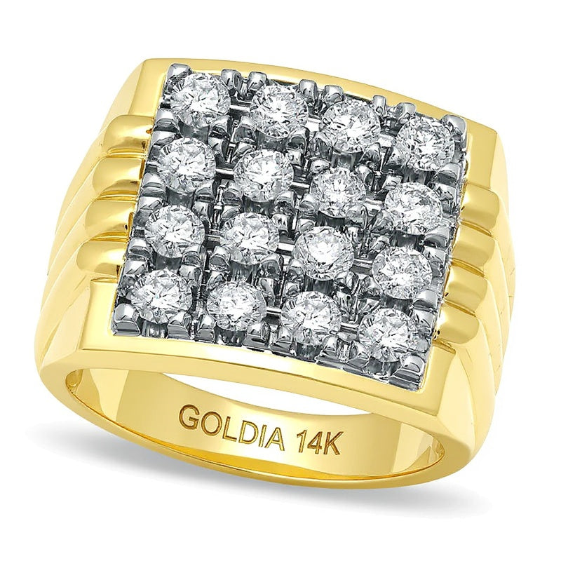 Fashion-Ring mit Diamanten 2.0 ct. Gesamtgewicht in 14K Gelbgold