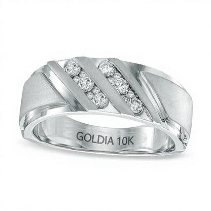 0,38 ct. Gesamtgewicht Diamant-Ring in 10K Weißgold