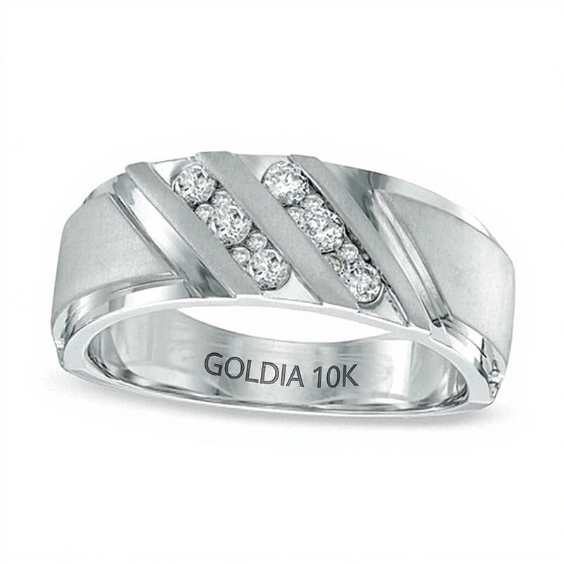 0,38 ct. Gesamtgewicht Diamant-Ring in 10K Weißgold