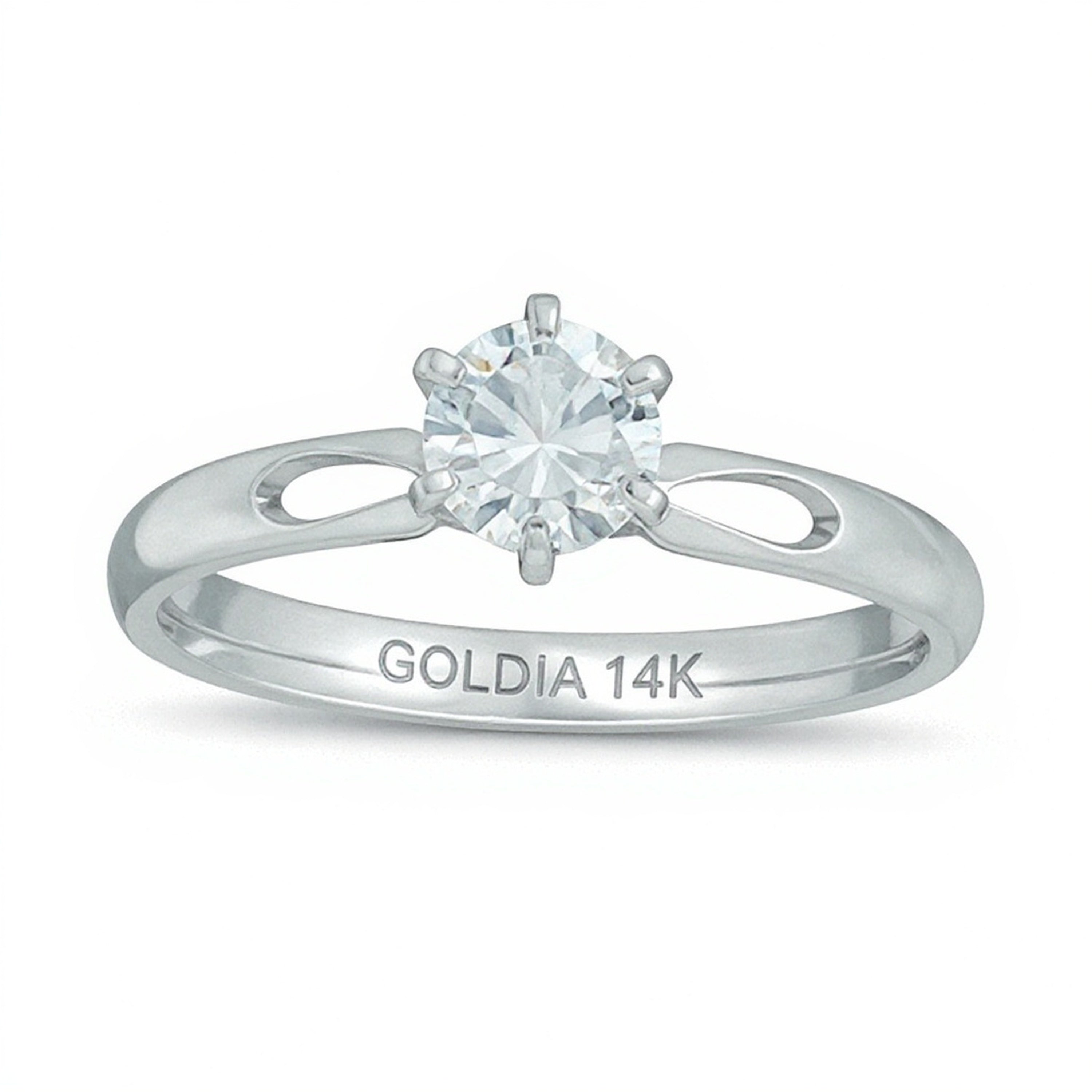 0.5 CT. Diamant-Solitär-Verlobungsring in 14K Weißgold (I/I2)