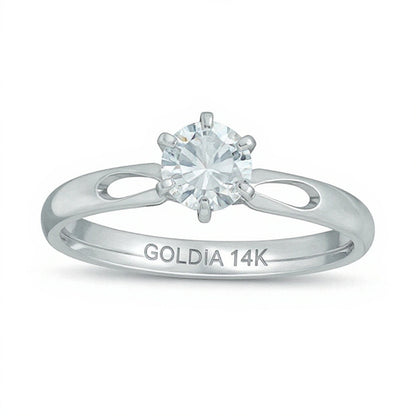 0.5 CT. Diamant-Solitär-Verlobungsring in 14K Weißgold (I/I2)