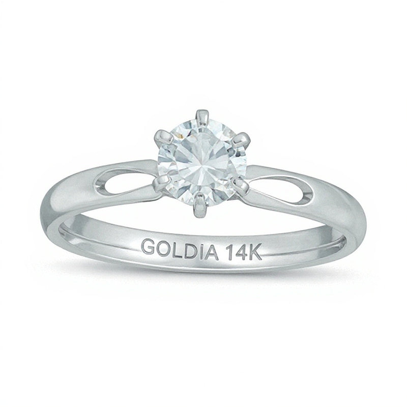 0.5 CT. Diamant-Solitär-Verlobungsring in 14K Weißgold (I/I2)